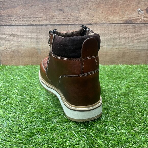 Men's Genuine Leather Zip Up Steel Toe Strong Sole Work Boots 337 - Picture 7 of 9